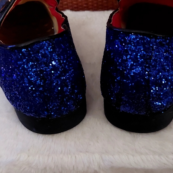 MEN SHINY BLUE DRESS SHOES sz 45 US 11/12, $18. GLENN HEIGHTS TX PPU OR SHIP - Picture 4 of 7